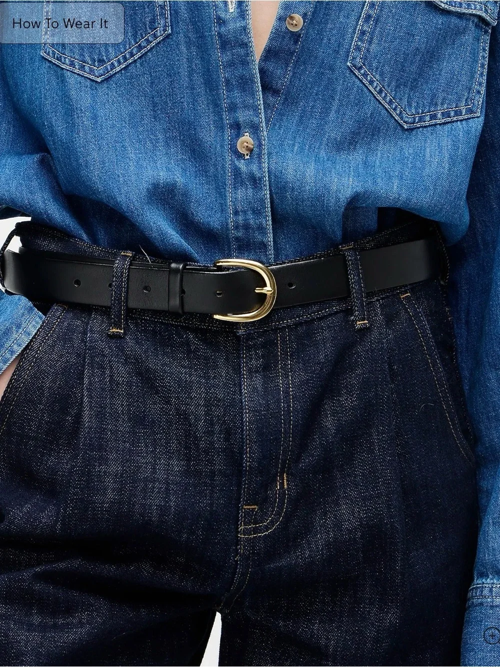 SOLD J. Crew Classic Belt in Italian Leather in Black Size M - Picture 2 of 6